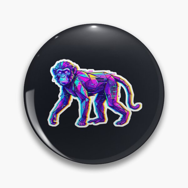 Item preview, Cyber Glitch Chimpanzee Sticker – Robotic Ape Decal for Sci-Fi Fans designed and sold by bsbd-action.