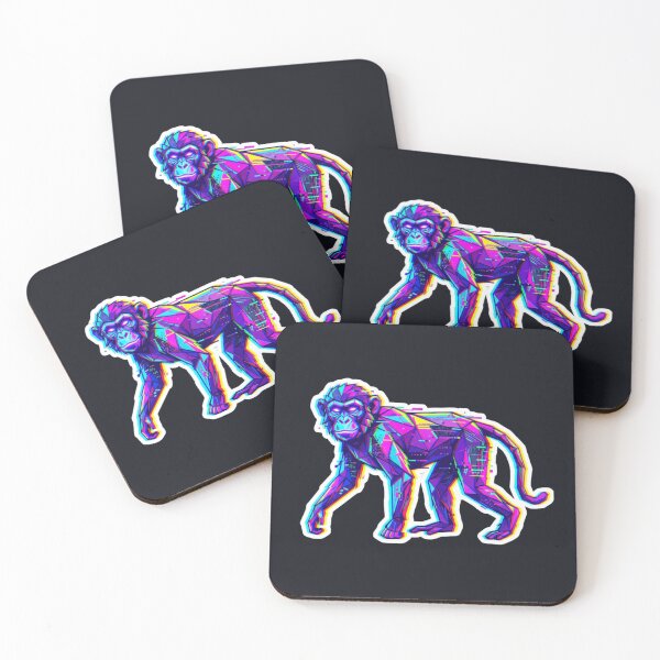 Item preview, Cyber Glitch Chimpanzee Sticker – Robotic Ape Decal for Sci-Fi Fans designed and sold by bsbd-action.