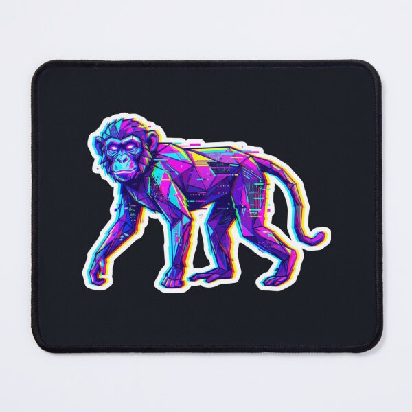 Item preview, Cyber Glitch Chimpanzee Sticker – Robotic Ape Decal for Sci-Fi Fans designed and sold by bsbd-action.