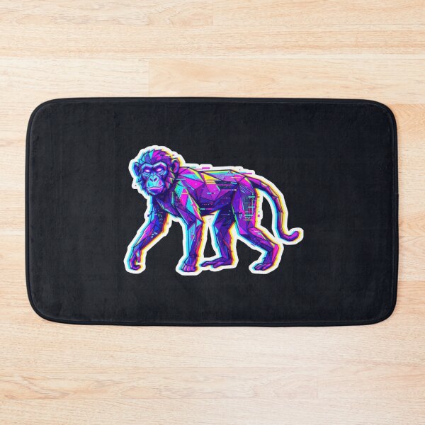Item preview, Cyber Glitch Chimpanzee Sticker – Robotic Ape Decal for Sci-Fi Fans designed and sold by bsbd-action.