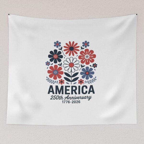 Item preview, USA 250th Anniversary 1776-2026 Floral Patriotic designed and sold by BlassmausArt.