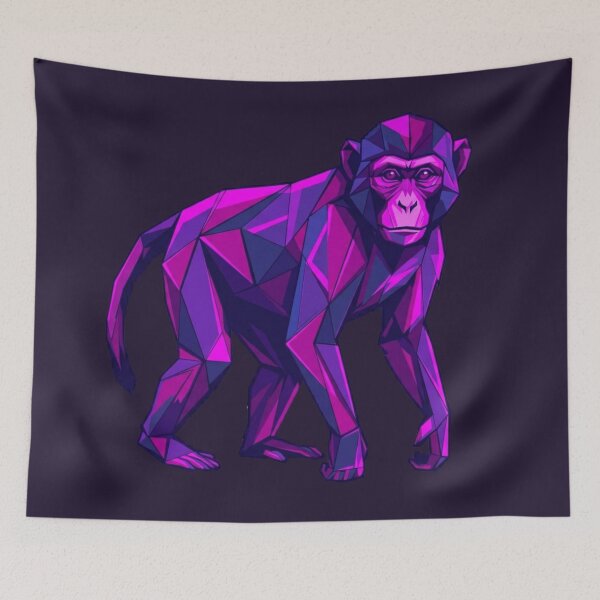 Item preview, Minimalist Purple Monkey Sticker – Elegant Geometric Art for Birthday Gift designed and sold by bsbd-action.