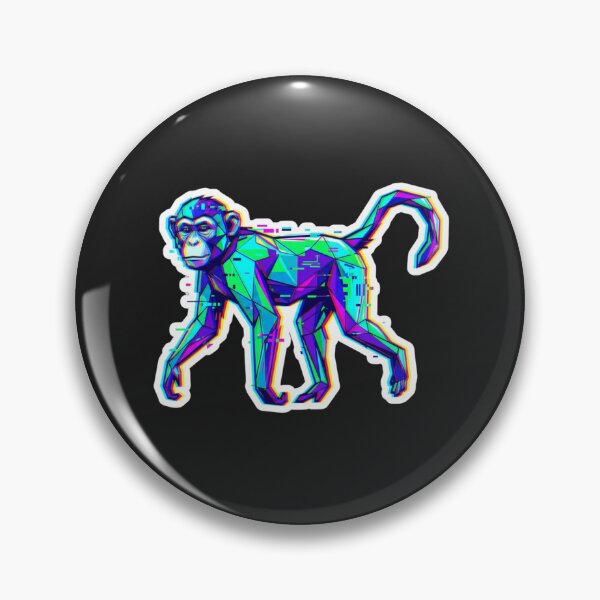 Item preview, Agile Geometric Monkey Sticker – Dynamic Ape Design for Athletes and Creatives designed and sold by bsbd-action.