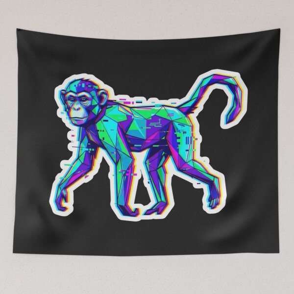 Item preview, Agile Geometric Monkey Sticker – Dynamic Ape Design for Athletes and Creatives designed and sold by bsbd-action.
