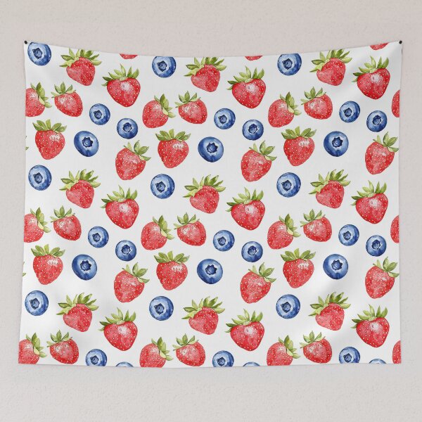 Item preview, Strawberry, Blueberry fields - fruit pattern designed and sold by EliteShadow.