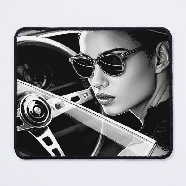 Item preview, Vintage Glamour Portrait – Classic Car Interior Noir Illustration designed and sold by Stinky Lincy's Apparel Company.