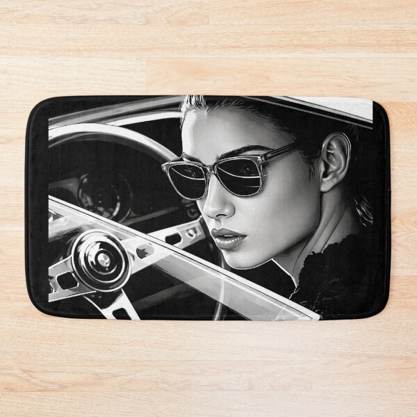 Item preview, Vintage Glamour Portrait – Classic Car Interior Noir Illustration designed and sold by Stinky Lincy's Apparel Company.