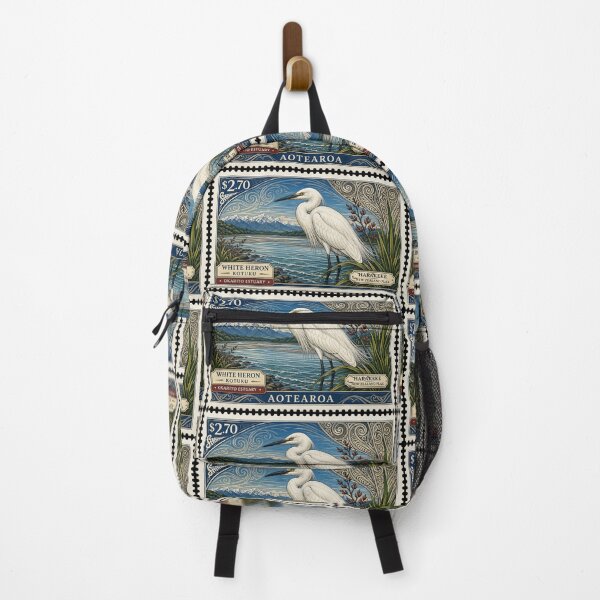 Item preview, White Heron Kotuku Aotearoa Stamp Art designed and sold by Wiredart.
