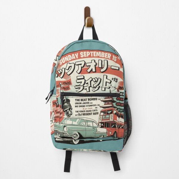 Item preview, Tokyo Rockabilly Riot Vintage Poster | Retro 50s Japanese Car & Bus Design | Rock and Roll Festival Steampunk Style designed and sold by ObsidianUruk.