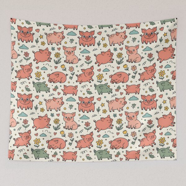 Item preview, Cute Piglet Seamless Pattern designed and sold by MadPig-Studio.