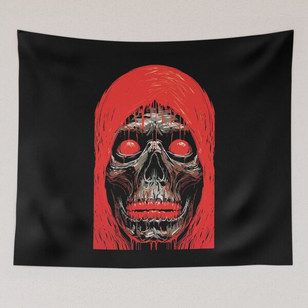 Item preview, Red Hooded Skull Dripping Gothic Horror Art designed and sold by RamyGallery.