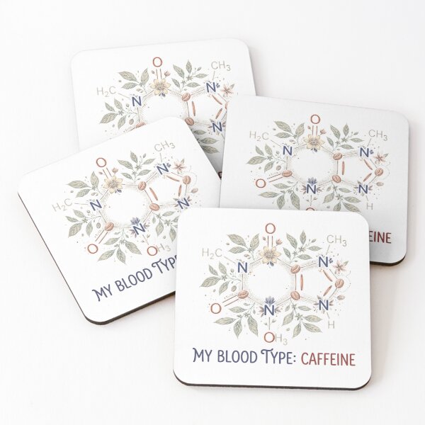 Item preview, Fine Line Caffeine Molecule Creative Botanical Blood Type Sticker designed and sold by Andreza NativeHue Oficial.