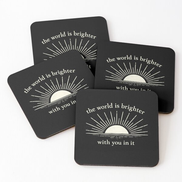 Item preview, The World Is Brighter With You In It Shirt, Minimal Sunburst Quote Tee designed and sold by Style2Vie.