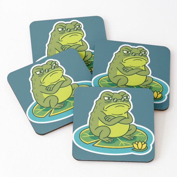 Item preview, Sarcastic Frog Attitude Design – Frog wearing sunglasses - Funny Grumpy Frog Meme Quote Art designed and sold by VectorJoy.