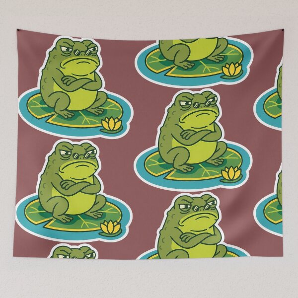 Item preview, Sarcastic Frog Attitude Design – Frog wearing sunglasses - Funny Grumpy Frog Meme Quote Art designed and sold by VectorJoy.