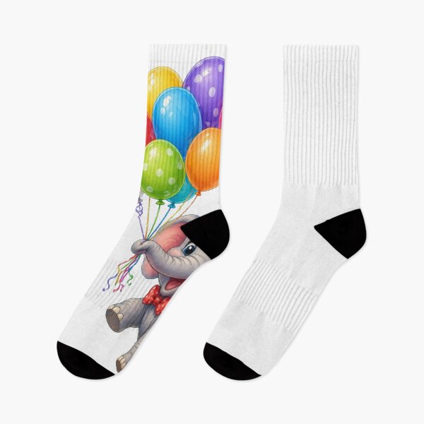 Item preview, Cute Baby Elephant Holding Colorful Balloons designed and sold by Hafcishop.