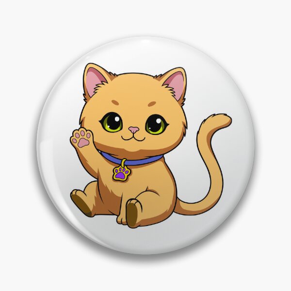 Item preview, Cute Orange Ginger Cat Waving Hello Kawaii Chibi Kitten designed and sold by el.azraq.