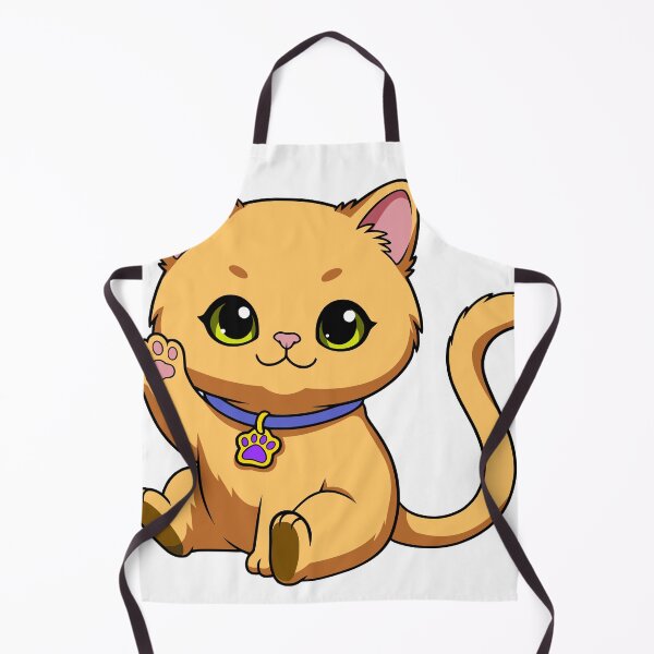 Item preview, Cute Orange Ginger Cat Waving Hello Kawaii Chibi Kitten designed and sold by el.azraq.