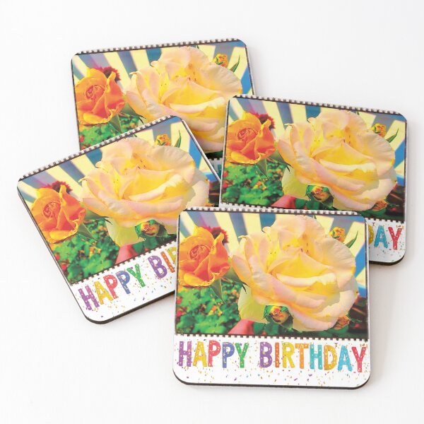 Item preview, Happy Birthday - Giga Roses and Stripes Forever designed and sold by Giga Gorgeous Blooms.