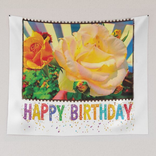 Item preview, Happy Birthday - Giga Roses and Stripes Forever designed and sold by Giga Gorgeous Blooms.