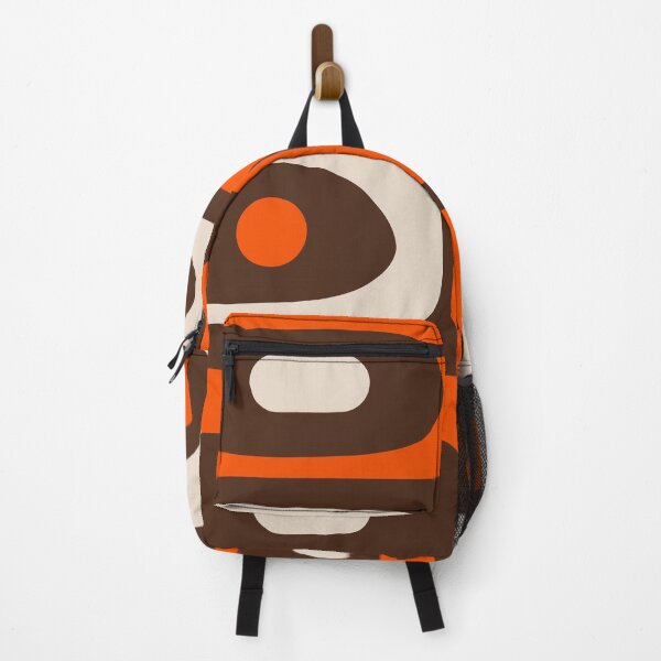 Item preview, Retro 70s Aesthetic Abstract Mid Century Modern Minimalist Piquet Pattern in Seventies Brown and Orange designed and sold by kierkegaard.
