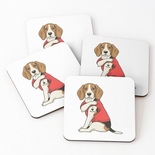Item preview, I Love Mom Beagle Dog Tattoo Shirt designed and sold by OlyvieArt.
