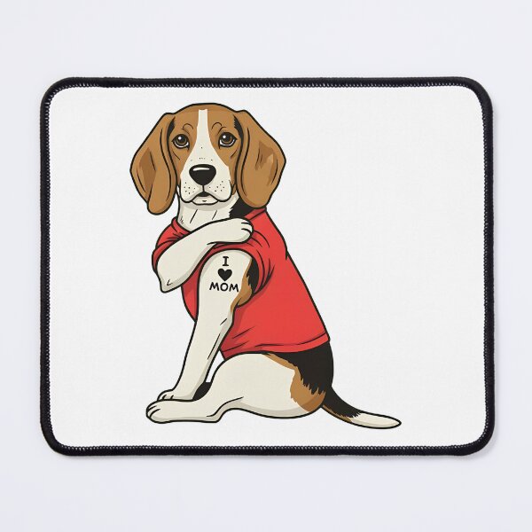 Item preview, I Love Mom Beagle Dog Tattoo Shirt designed and sold by OlyvieArt.