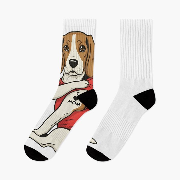 Item preview, I Love Mom Beagle Dog Tattoo Shirt designed and sold by OlyvieArt.
