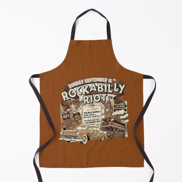 Item preview, Rockabilly Riot Vintage Poster | Retro 50s Classic Car & London Bus Design | Steampunk Rock and Roll Festival Style designed and sold by ObsidianUruk.