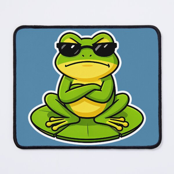 Item preview, Frog With Attitude – Frog wearing sunglasses- Funny Rebel Frog Meme Aesthetic Cute Grumpy Style designed and sold by VectorJoy.