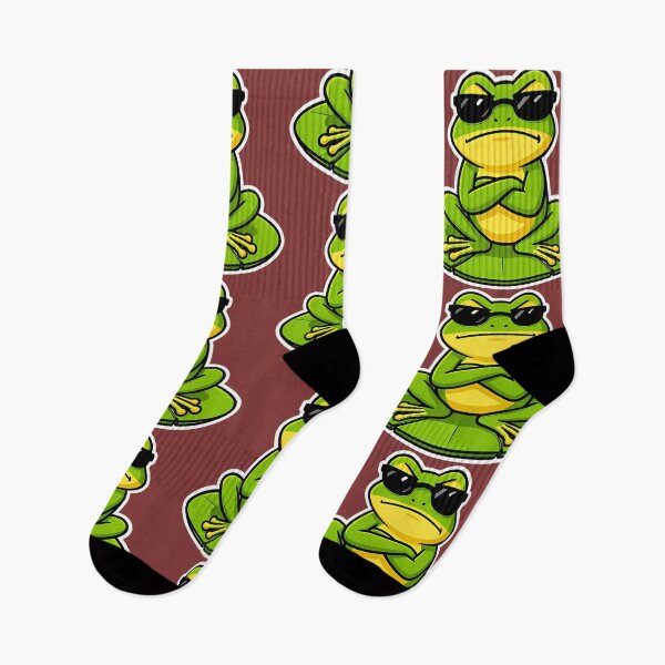 Item preview, Frog With Attitude – Frog wearing sunglasses- Funny Rebel Frog Meme Aesthetic Cute Grumpy Style designed and sold by VectorJoy.