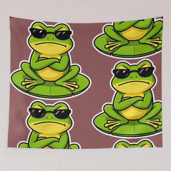Item preview, Frog With Attitude – Frog wearing sunglasses- Funny Rebel Frog Meme Aesthetic Cute Grumpy Style designed and sold by VectorJoy.