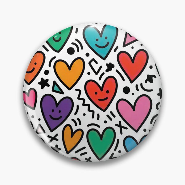 Item preview, Colorful Doodle Hearts Pattern Cute Pop Art Love Seamless Background designed and sold by Timegraf.