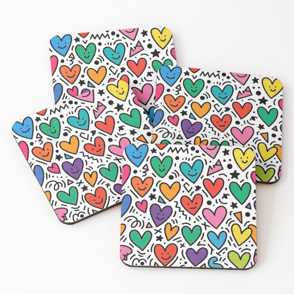 Item preview, Colorful Doodle Hearts Pattern Cute Pop Art Love Seamless Background designed and sold by Timegraf.