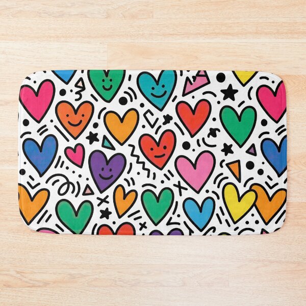 Item preview, Colorful Doodle Hearts Pattern Cute Pop Art Love Seamless Background designed and sold by Timegraf.