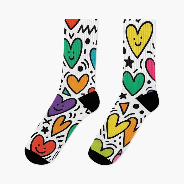 Item preview, Colorful Doodle Hearts Pattern Cute Pop Art Love Seamless Background designed and sold by Timegraf.