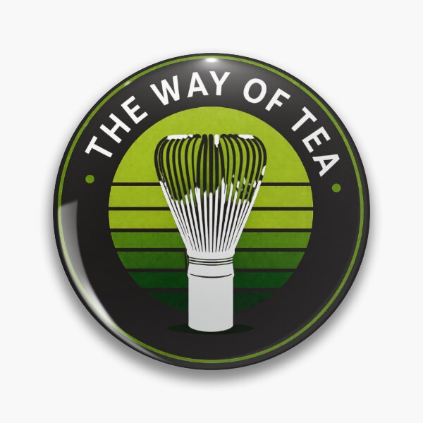 Item preview, The Way of Tea - Japanese Matcha Whisk Retro Badge Design designed and sold by BrewmarkStudio.