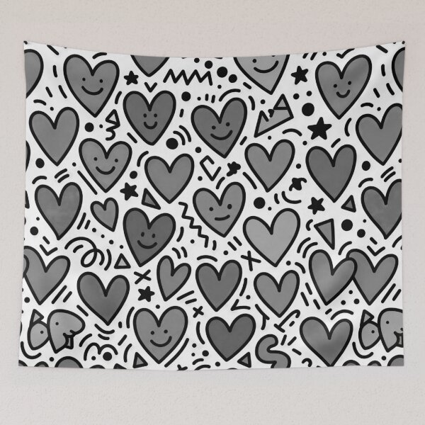 Item preview, Colorful Doodle Hearts Pattern Cute Pop Art Love Seamless Background designed and sold by Timegraf.