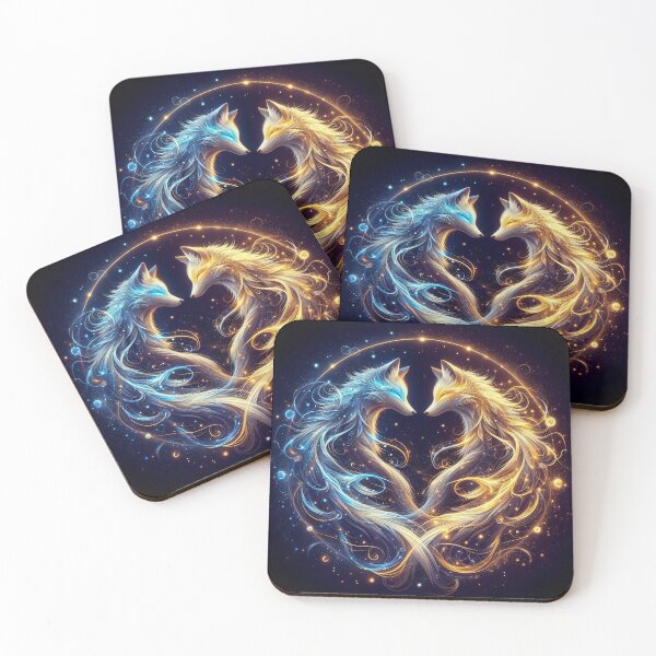 Item preview, Gemini – Twin Astral Foxes designed and sold by DreamArt Creations.