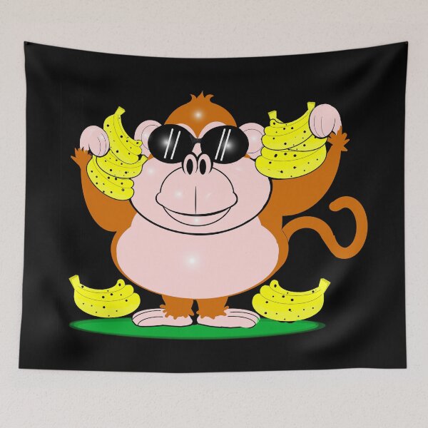 Item preview, Cool Monkey Loving Bananas designed and sold by Shirley cute art .