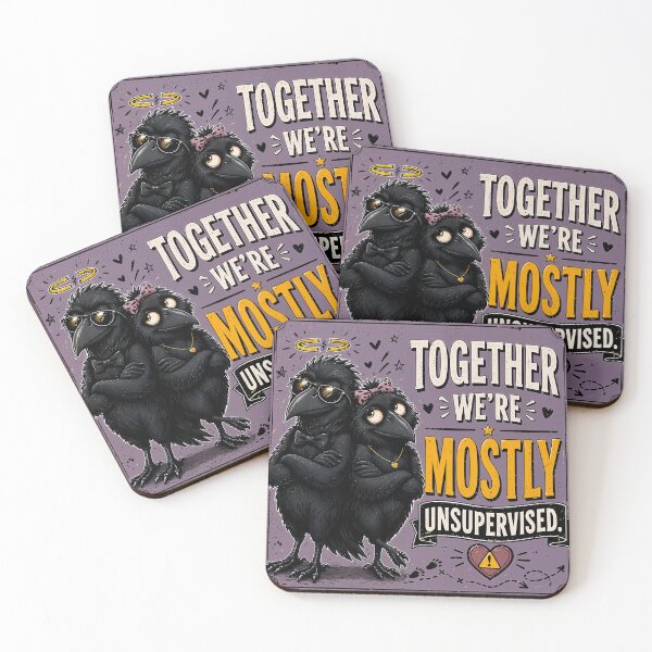 Item preview, Together We’re Mostly Unsupervised Funny Crow Couple Quote designed and sold by PopInkAura .