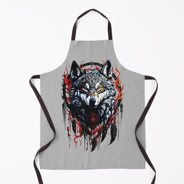 Item preview, Wolf with Dreamcatcher and Flames Mystical Art designed and sold by RamyGallery.