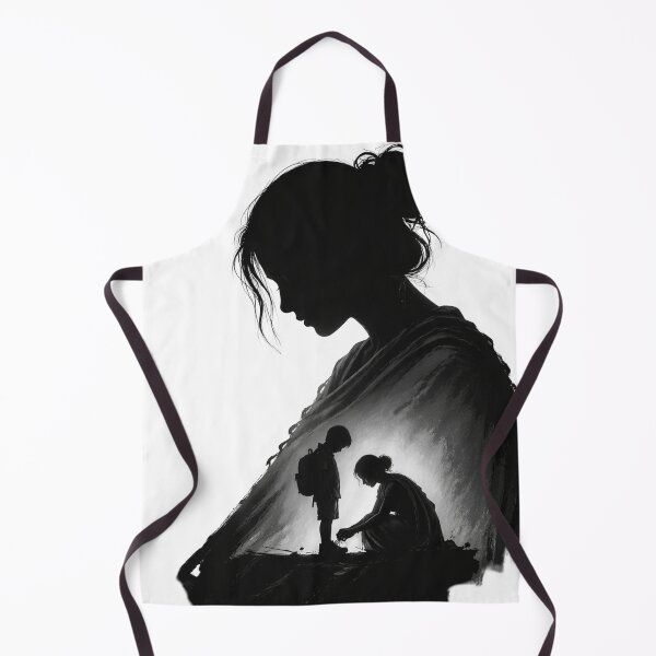 Item preview, Mother’s Sacrifice Silhouette T-Shirt | Emotional Mom Love Graphic Tee | Black and White Mother & Child Art Shirt designed and sold by UrbanEchoHub.