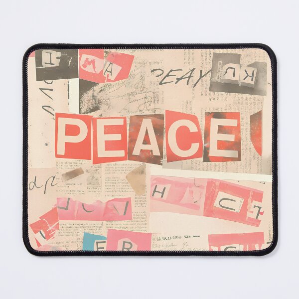 Item preview, Peace World Vintage Grunge Collage Typography Collection Design designed and sold by ART ATTACK ZONE.