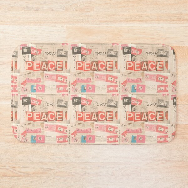 Item preview, Peace World Vintage Grunge Collage Typography Collection Design designed and sold by ART ATTACK ZONE.