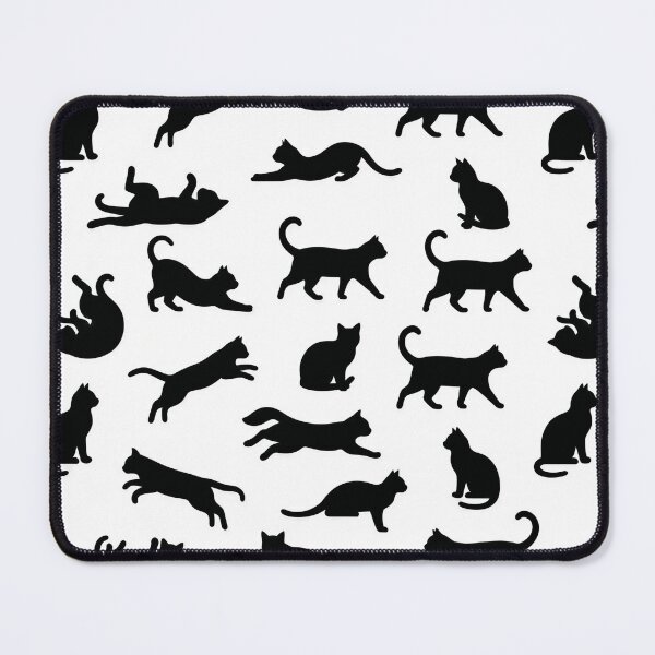 Artikelvorschau, Black Cat Silhouette Pattern Minimal Cute Cats Seamless entworfen und verkauft von Timegraf.