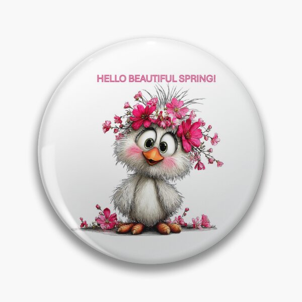 Item preview, Cute Spring Chick with Pink Flowers designed and sold by Astralia.
