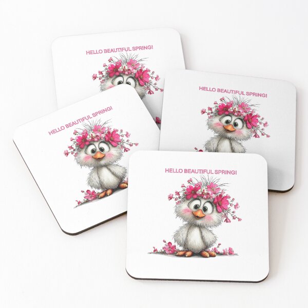 Item preview, Cute Spring Chick with Pink Flowers designed and sold by Astralia.