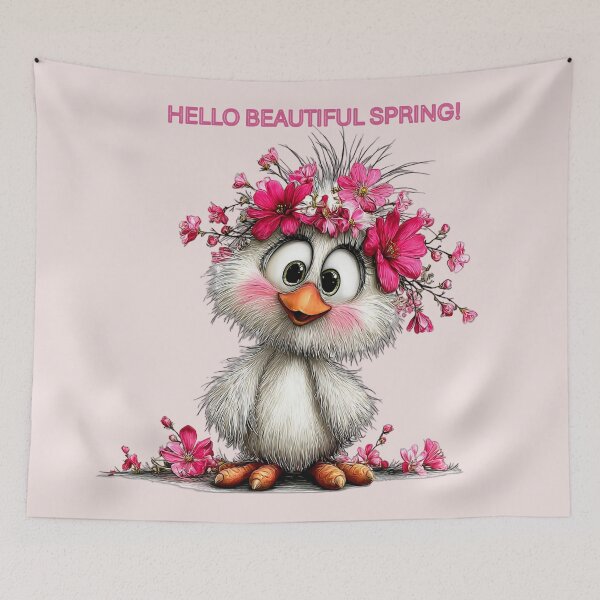 Item preview, Cute Spring Chick with Pink Flowers designed and sold by Astralia.