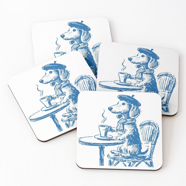 Item preview, Dachshund Parisian Coffee Sketch Dog Art designed and sold by OlyvieArt.